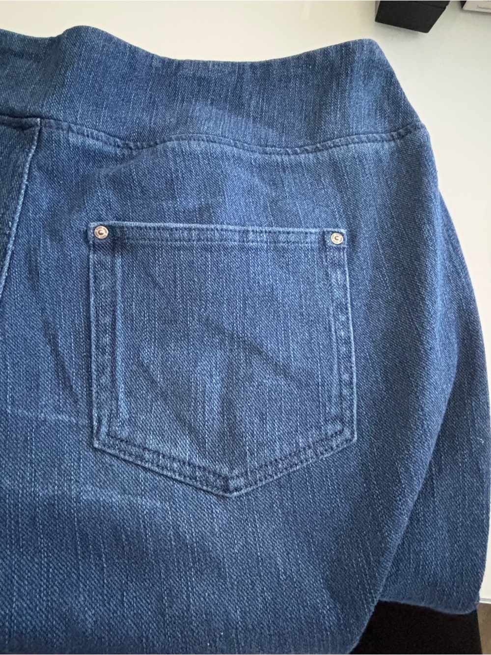 Belle Kim Gravel Women’s Dark Blue Elastic Cuff Jeans Sz/18W - Picture 5 of 11